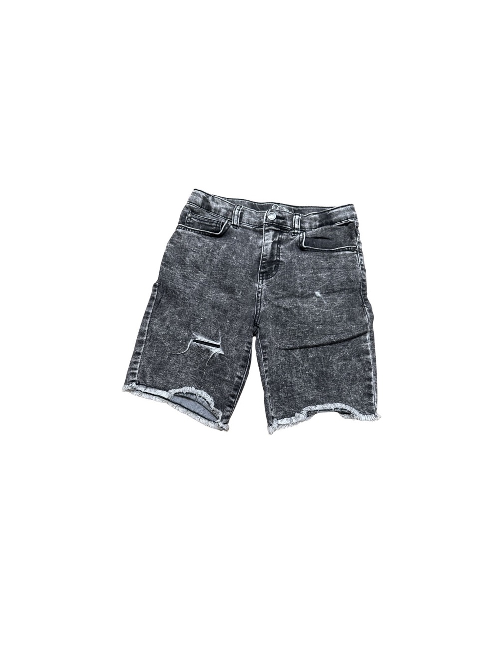 Art Class Boys Distressed Black/Charcoal Acid Wash Denim Shorts Size 10